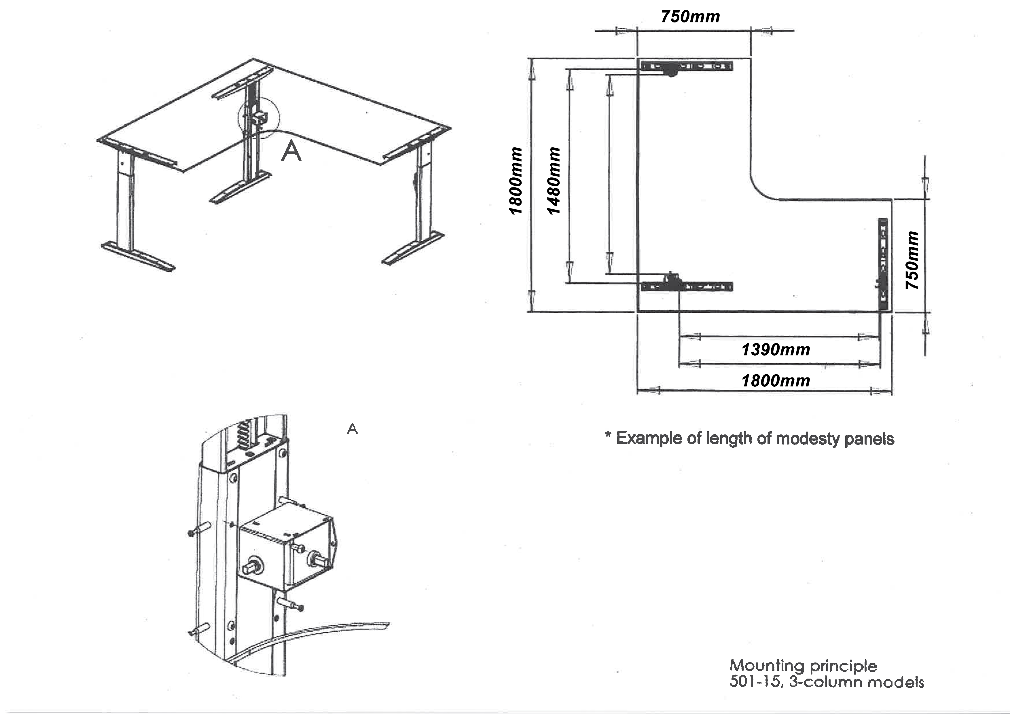 Altex 100 Corner Workstation Electric Height Adjustable Standing Desk