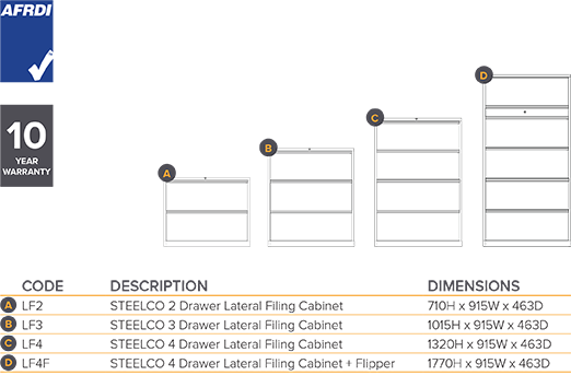 Steelco Metal Lateral Filing Cabinet