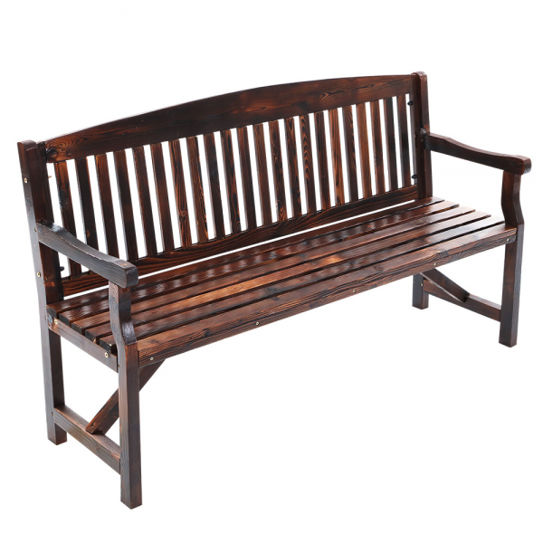 Gardeon 3 Seater Outdoor Wooden Garden Bench Charcoal