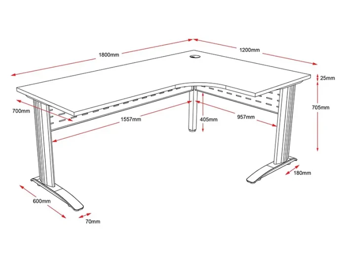 Essence Corner Office Home Desk Mate-line draw