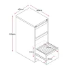 Stratos 3 Drawer Vertical Steel Filing Cabinet-dimensions