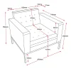 Venus Lounge Sofa Tub Chair 1 seater-dimensions