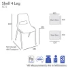 Instructa Chair Metal 4 Leg Plastic Seat