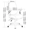 Rover High Back Ergonomic Fabric Chair-Dimension