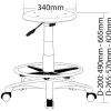 Workshop Stool Adjustable Height with Drafting-Dimension