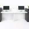 Forge Reception Counter Desk Hob Caesar Stone and Teak Timber