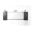Forge Reception Counter Desk Hob Caesar Stone and Teak Timber