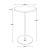 Dry Bar Stainless Steel Base Drinks Table-dimensions