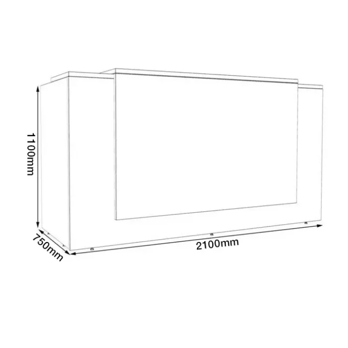 Style Reception Counter Desk 2100-dimensions