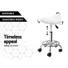 Saddle Stool PU Swivel Salon Hairdresser Stool White