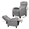 Mandy Linen Fabric Armchair Recliner Lounge Chair RECLINER-A1-GY-AB