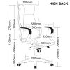Camry Office Chair-High Back-dimension