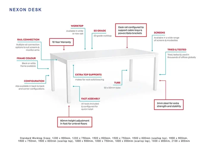 Nexon Desk Straightline Office Study Home Workstation