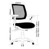 Rio Ergonomic Mesh Office Chair with dimension