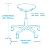 Lab Stool Chair Gas Lift Drafting-Dimensions