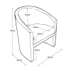 Space Tub Visitor Chair PU Vinyl-dimensions