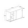 Essence Lockable Sliding Door Credenza 1200mm-dimensions