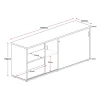 Essence Lockable Sliding Door Credenza 1800mm-dimensions