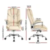 Evolve PU Leather Executive Office Desk Chair–Beige-OCHAIR-G-9314-BG