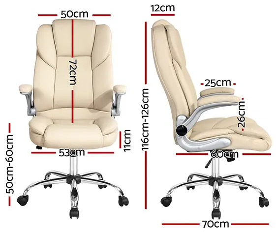 Evolve PU Leather Executive Office Desk Chair–Beige-OCHAIR-G-9314-BG