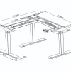 Arise Electric Sit and Stand Corner Workstation Frame-dimension