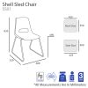 Instructa Chair Metal Sled Base Plastic Seat & Back