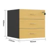 LuxeWorker Fixed Lockable Pedestal-dimensions