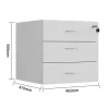 LuxeWorker Fixed Lockable Pedestal-dimensions