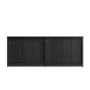 Lockable Sliding Door Credenza blackline-wood front view