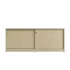 Lockable Sliding Door Credenza natural-oak front view