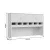 Pigeon Hole Hutch 1800 white with dimensions