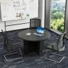 Round Meeting Table blackline wood