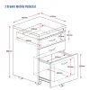 3 Drawer Mobile Pedestal-dimensions