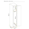 1-Door Locker-380mm Wide-Steel Locker_Line Drawing