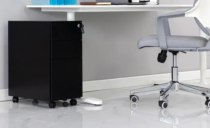 Cannon Metal Slimline Mobile Drawer Pedestal