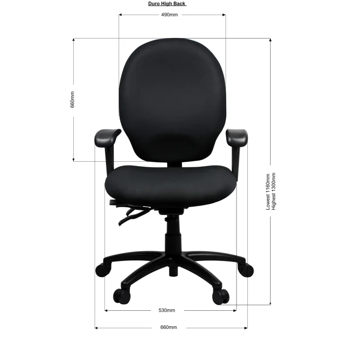 Heavy Duty Duro BIFMA Chair-Dimension