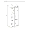 Heavy Duty School Locker-Bank of 2_Line Drawing