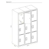 Heavy Duty School Locker-Bank of 3_Line Drawing