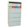 Lateral FIling Cabinet-4 Drawer with Flipper-Silver Grey-Open