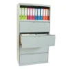 Lateral FIling Cabinet-4 Drawer with Flipper-Silver Grey-Open