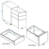 Metal Slimline Mobile Drawer Pedestal