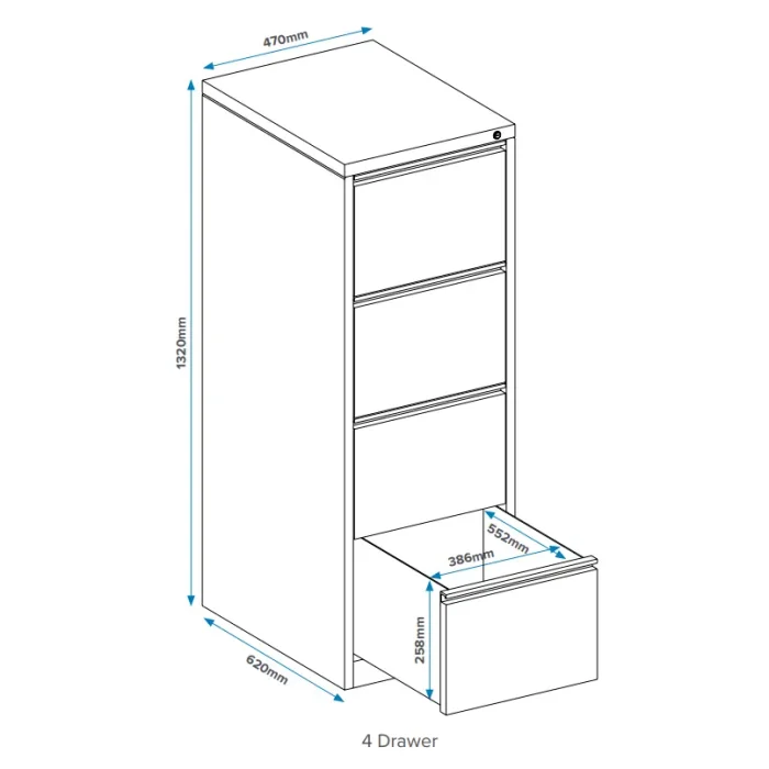 Metal Vertical Filing Cabinet-4 Drawers