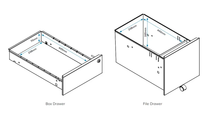 Trimline Caddy Drawers-dimensions