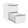 Vertical Filing Cabinet - 2 Drawer White Satin