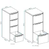 Vertical Filing Steel Cabinet Line Drawing with Dimensions-A3 & 4 drawers