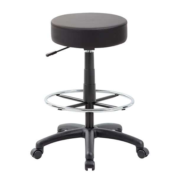 Black PU Utility Stool Gas Lift