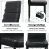 Dining Meeting Visitor Chairs PVC Leather – Black Set of 4