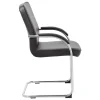 Set of 2 Monaco Black PU Cantilever Office Chair-side 1