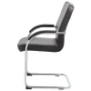 Set of 2 Monaco Black PU Cantilever Office Chair-side 2
