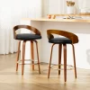 Capri Bar Stool with Chrome Base Set of 2 – Black